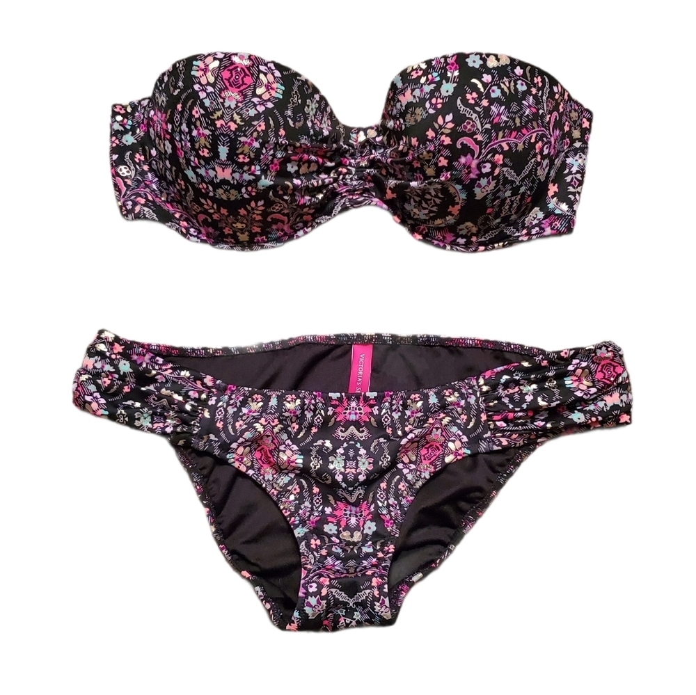 Victoria's Secret 34C Floral Strapless Wire Bikini